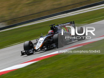 German Nico Hulkenberg of Sahara Force India F1 Team in action during third practice session of the Malaysian Formula One Grand Prix at Sepa...