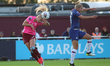 Alisha Lehmann of West Ham United WFC heading the ball which lead to the goal during Bar...