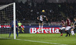 Juventus defender Leonardo Bonucci (19) heads the ball during the Serie A football match n...