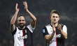 Juventus forward Gonzalo Higuain (21) and Juventus defender Matthijs De Ligt (4) celebrate...