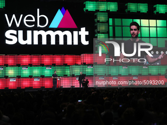 Lilium Aviation’s CEO/President Daniel Wiegand delivers a speech during the annual Web Summit technology conference in Lisbon, Portugal on N...