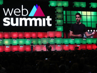 Lilium Aviation’s CEO/President Daniel Wiegand delivers a speech during the annual Web Summit technology conference in Lisbon, Portugal on N...