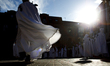 Nazarenes of the brotherhood of silence during the procession in Astorga (Leon), March 31,...