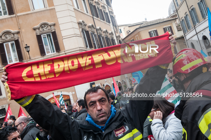 Firefighters Protest In Rome