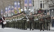 Members of the Irish Defence Forces during the solemn ceremony, led by the President Micha...