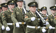 Members of the Irish Defence Forces during the solemn ceremony, led by the President Micha...