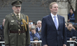 Taoiseach Enda Kenny (Right) during the solemn ceremony to mark the 99th Anniversary of th...