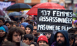 A woman holds a placardreading '137 women killed, not one more'. For the Internation Day A...