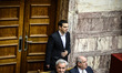 Prime Minister Alexis Tsipras arriving in the Hellenic Parliament on April 6, 2015 in Athe...