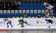Irene Schouten (NED),Ivanie Blondin (CAN),Nana Takagi (JPN) compete during the ISU Speed S...