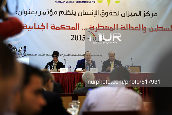 Conference of Al Mezan Center for Human Rights (Palestine and justice ahead of the International Court Criminal ) in Gaza City, on April 9,... by Momen Faiz/NurPhoto
