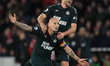  Jonjo Shelvey celebrates with Paul Dummett after scoring Newcastle United's 2nd goal whic...