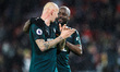  Jonjo Shelvey of Newcastle United and Jetro Willems during the Premier League match betwe...