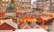 A view of the illuminated Christmas market at the Old Town Square In Dusseldorf, Germany o...