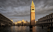 St. Mark's square (Piazza San Marco) is covered in water during an exceptionally high tide...