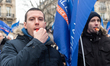 Striking police officers hoot and whistle when the Prime Minister arrived at the EESC on W...