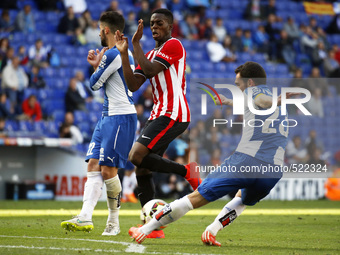 BARCELONA - april 12- SPAIN: Arbilla and Williams in the match between RCD Espanyol and Athletic Club, for the week 31 of the Liga BBVA, pla...