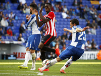 BARCELONA - april 12- SPAIN: Arbilla and Williams in the match between RCD Espanyol and Athletic Club, for the week 31 of the Liga BBVA, pla...