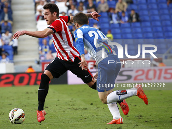 BARCELONA - april 12- SPAIN: Ibai and Montanes in the match between RCD Espanyol and Athletic Club, for the week 31 of the Liga BBVA, played...