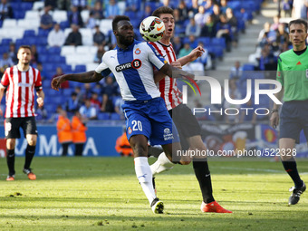 BARCELONA - april 12- SPAIN: Felipe Caicedo in the match between RCD Espanyol and Athletic Club, for the week 31 of the Liga BBVA, played at...