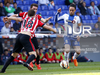 BARCELONA - april 12- SPAIN: Sergio Garcia and Gurpegui in the match between RCD Espanyol and Athletic Club, for the week 31 of the Liga BBV...