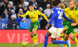 Emi Buendia (17) of Norwich City during the Premier League match between Leicester City a...