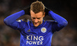 Jamie Vardy (9) of Leicester City looking dejected after missing a chance at goal during...