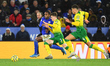 Ricardo Pereira (21) of Leicester City battles with Sam Byram (3) of Norwich City during...