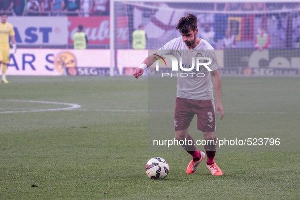 April 11, 2015: Juan Oriol #3 of Rapid Bucharest  in action during the Liga I game between  FC Dinamo Bucharest ROU and FC Rapid Bucharest R...