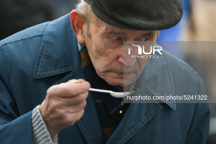 Christmas Food Charity Handout in Krakow