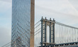 Early morning view of the iconic Manhattan Bridge from as seen from Dumbo district neighbo...