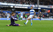  Dillon Phillips of Charlton saves from Nahki Wells of QPR during the Sky Bet Championship...
