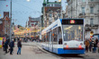 Crowd of tourist waling. Christmas Decoration in the city center of Amsterdam in The Nethe...