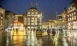 Gift box xmas art installation. Christmas Decoration in the city center of Amsterdam in Th...