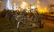 Fog in the city center of the Dutch town of Eindhoven. Low temperature, cold winter weathe...