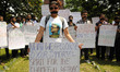  Fans for Netaji Subash Chandra Bose take part in a Silent rally at Front of Netaji Subash...