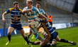      Josh Hodge of Newcastle Falcons breaks through some Carnegie tackles during the Green...