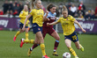  L-R Leah Williamson of Arsenal  Leanne Kiernan of West Ham United WFC and Leonie Maier of...