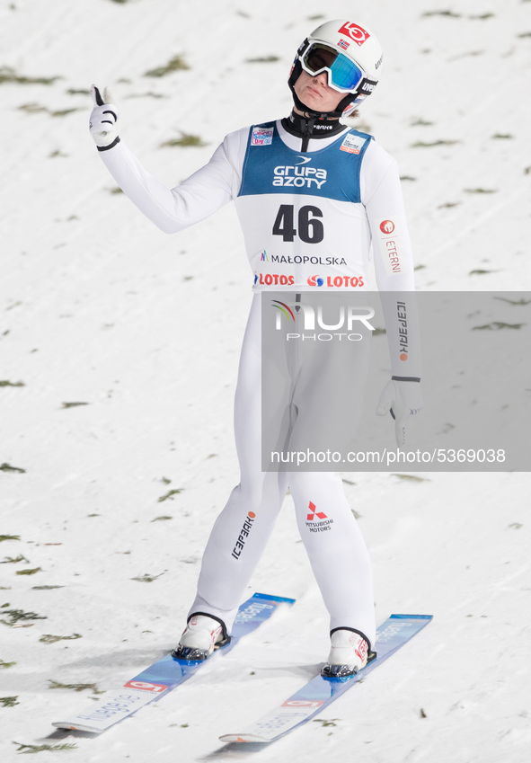Marius Lindvik (NOR) during individual large hill competition, of the FIS Ski jumping World Cup in Zakopane on January 26, 2020 in Zakopane,...