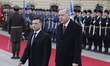 Turkish President Recep Tayyip Erdogan (R) and Ukrainian President Volodymyr Zelensky (L)...