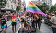 Parade participants on Christopher Street enjoying the 2013 New York City Pride Parade, wh...