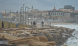 A dark sky over Tel Aviv - Jaffa costline area, predicting approaching rain. Israel's Med...