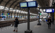 View of the Amsterdam Central Station, the main train station of Amsterdam, Netherlands se...
