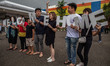 Families of the evac citizens put letters of ''Welcome Home'' to the evac citizens that de...