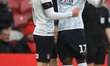  Luton Town's Ryan Tunnicliffe celebrates with his team mates after scoring their first go...