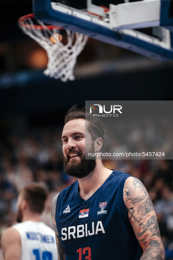 Miroslav Raduljica of Serbia during the FIBA EuroBasket 2021 Qualifier match between Finland and Serbia in Espoo, Finland on February 20, 20... by Antti Yrjonen/NurPhoto