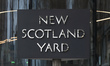 New Scotland Yard sign outside the headquarters of the Metropolitan Police Service and the...