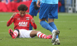 Calvin Stengs (AZ Alkmaar) gestures  during the 2019/20 Eredivisie fixture game between AZ...