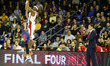 Jacob Pullen and Brent Petway in the match between FC Barcelona and Olympiacos, for the we...
