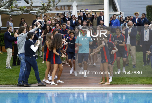 BARCELONA -26 april- SPAIN: Kei Nishikori celebrations  in the final to the Barcelona Open Banc Sabadell, 26 april 2015. Photo: Joan Valls/U...